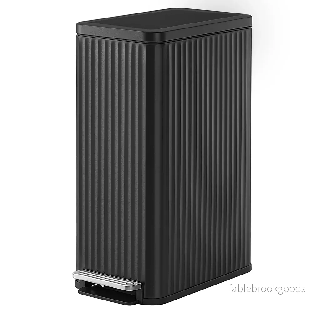 Pedaalemmer – 50 Liter – Soft-Close Deksel – Staal – Zwart Pedaalemmer – 50 Liter – Soft-Close Deksel – Staal – Zwart
