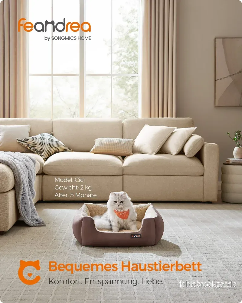 Hondenmand - 60 x 50 cm - Oxford Stof - Wasbaar - Licht Kaki - Bild 2
