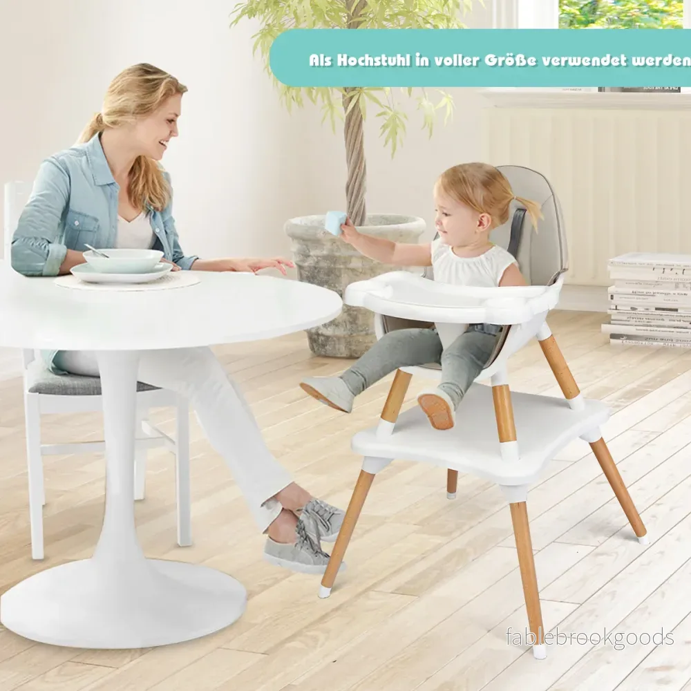 i – Barnstol Matstol Barnsittgrupp Höjdjusterbar – 4 1 – Grå - Bild 2