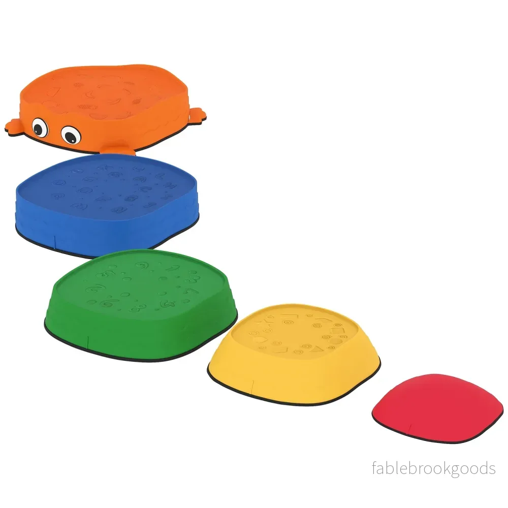 Stepping Stones Set, Stapelbara Grodformade, Färgglad Plast