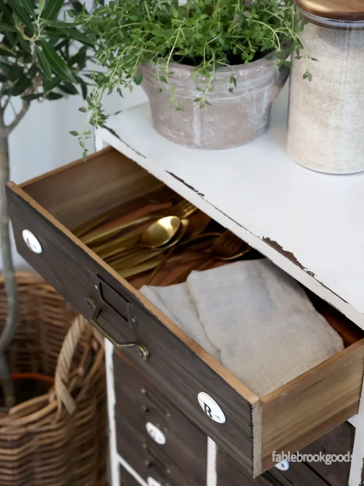 Förvaringsskåp med lådor – fransk lantlig stil 86,5 cm - Bild 2