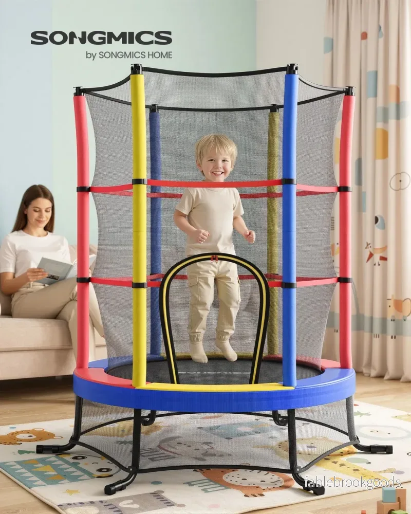 Kindertrampoline - 174 cm - Met Veiligheidsnet - Randbescherming - Meerkleurig - Bild 2