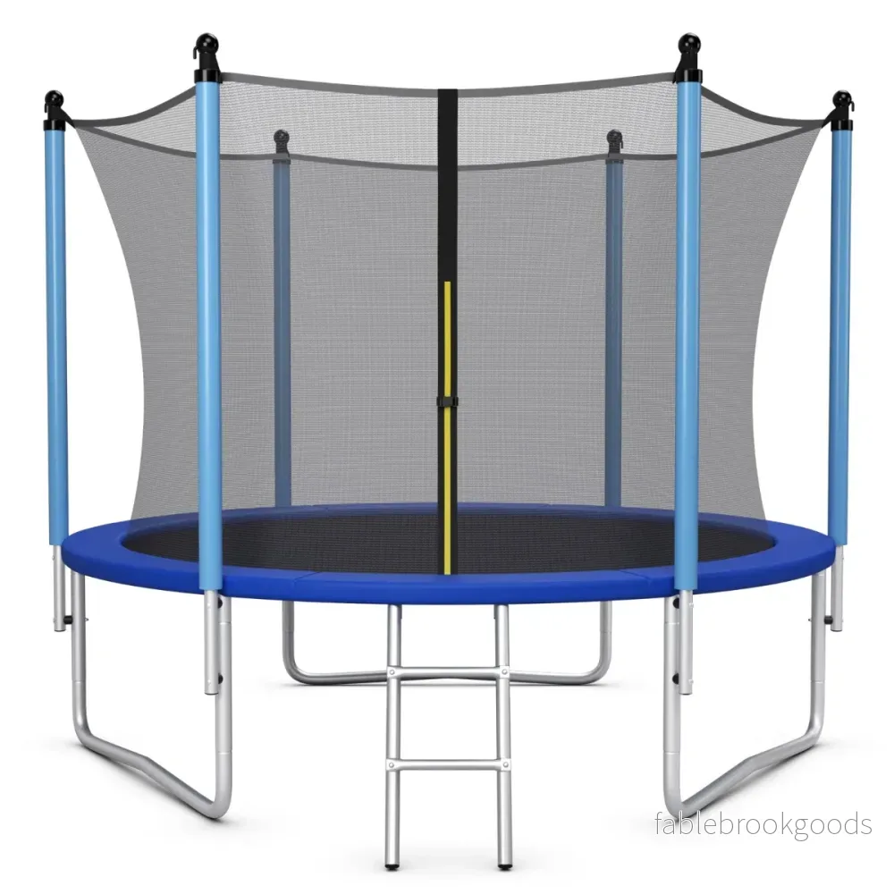 Studsmatta – med skyddsnät + – Ø 305 cm – Svart