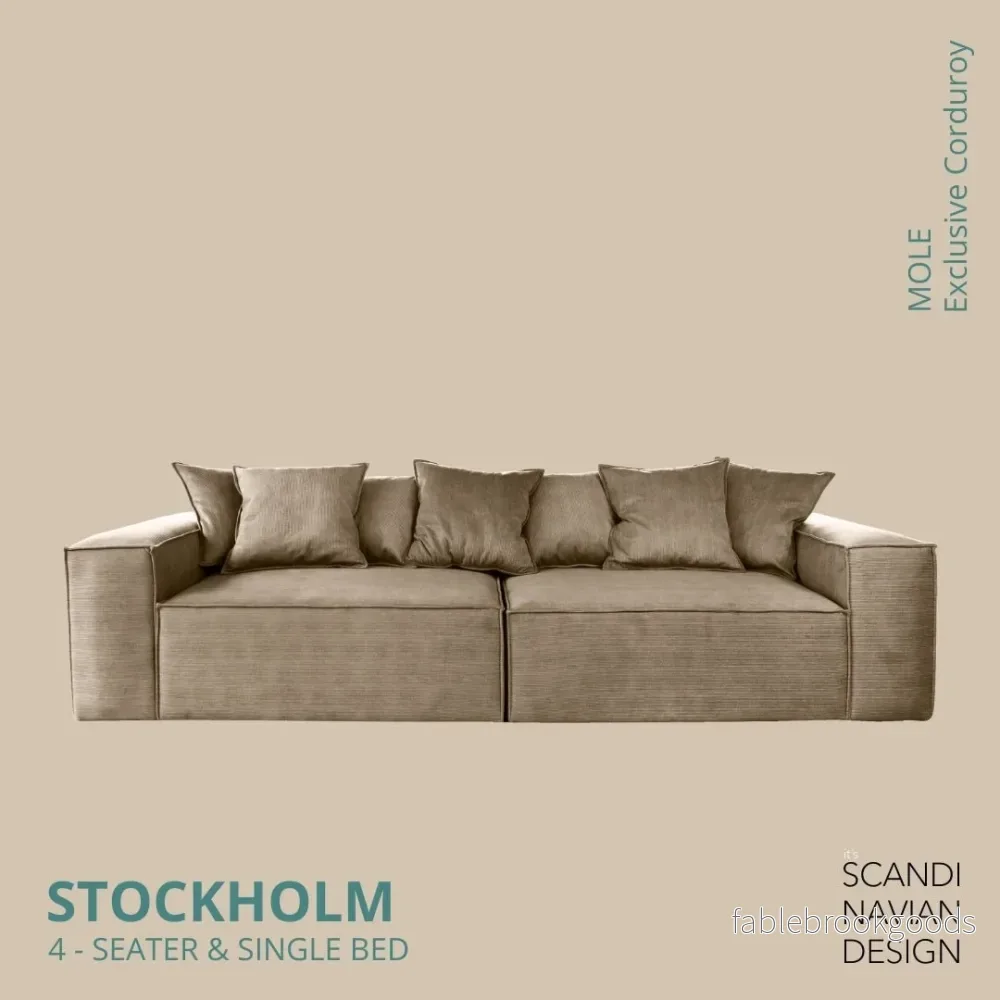 Stockholm 4-seater sofa/single bed Exclusive Corduroy Mole removable & washable cover Stockholm 4-seater sofa/single bed Exclusive Corduroy Mole removable & washable cover