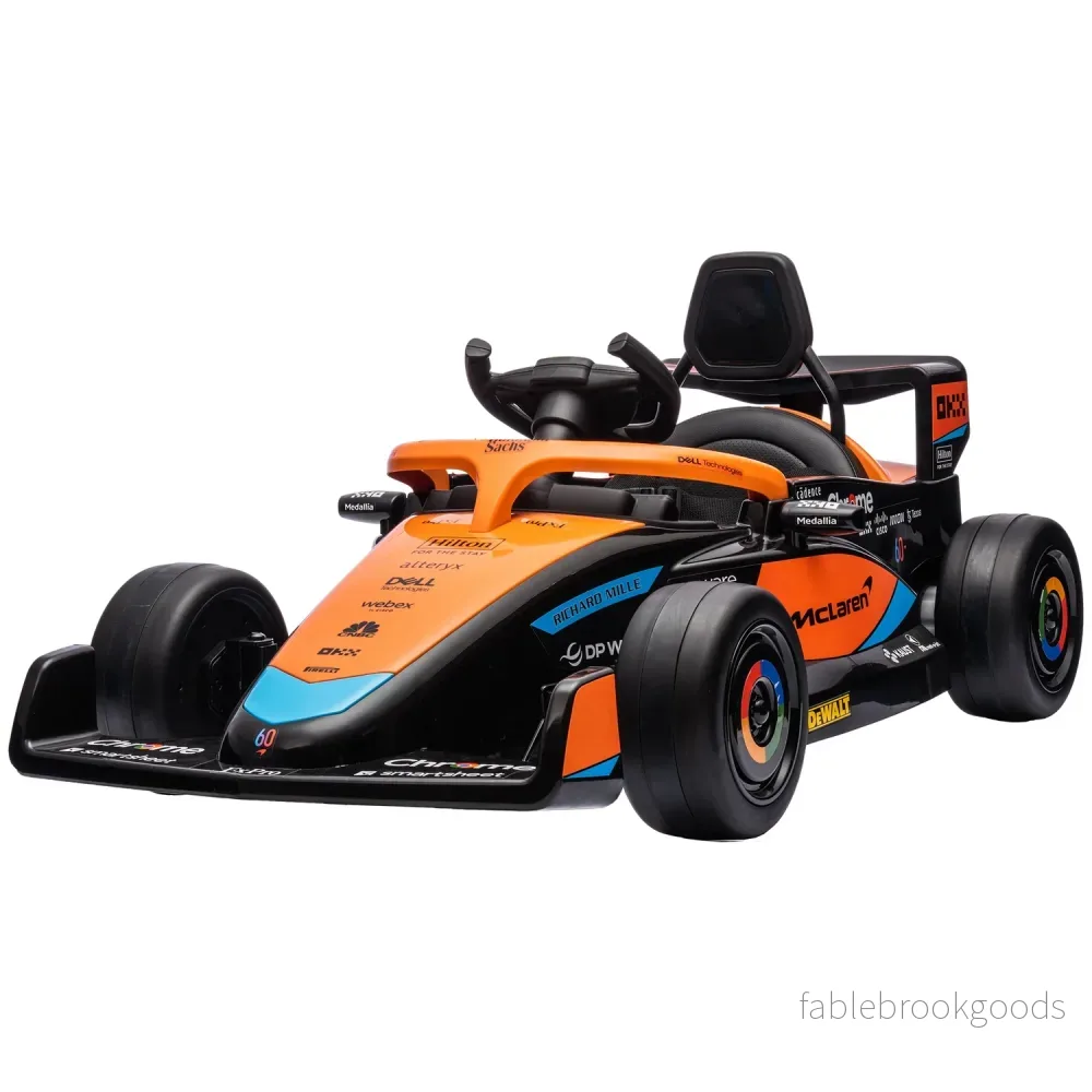 Orange elbil för barn, 2-växlad, fjärrkontroll, 30 kg kapacitet