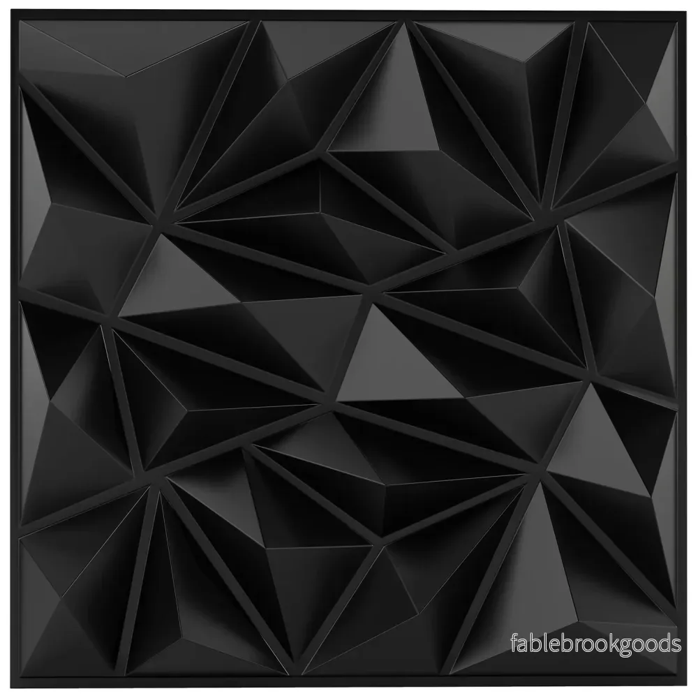 stycken – 3D väggpaneler diamant väggbeklädnad väggdekoration 10m² – 40 50 x 50 cm – Svart