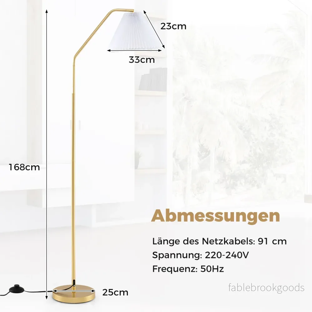 Golvlampa – vardagsrum E27 sockel båglampa med justerbart lamphuvud – 168 cm – Vit - Bild 2
