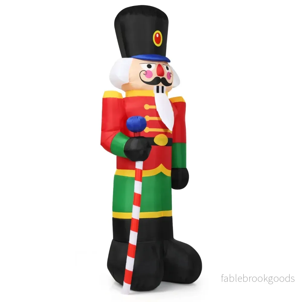 Hög – uppblåsbar jul nötknäppare soldat med LED lampor och Candy Stick Colorful – 3 2,4 m – Färgglad - Bild 2