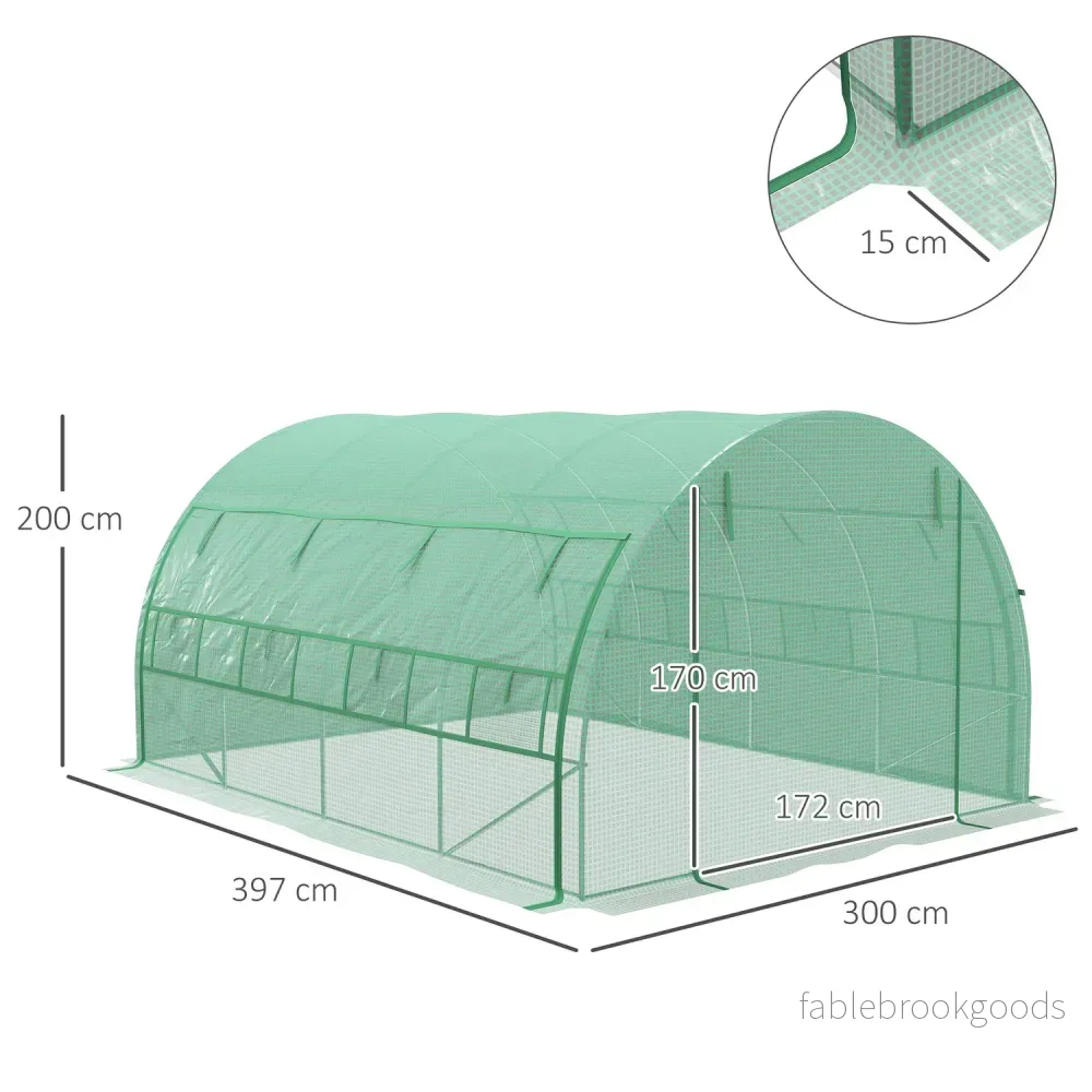 Växthuspolytunnel – Walk-In, UV-skyddad, 3,97x3x2M - Bild 3