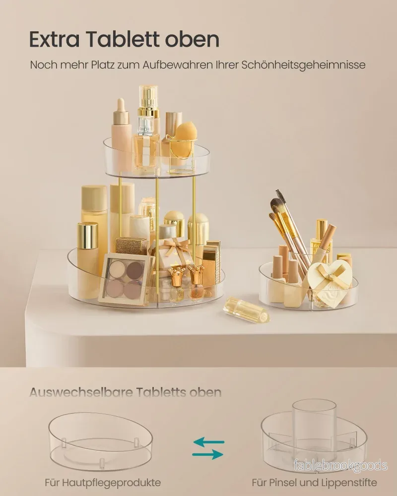 Roterbar sminkorganisator – Extra bricka – Transparent - Bild 3