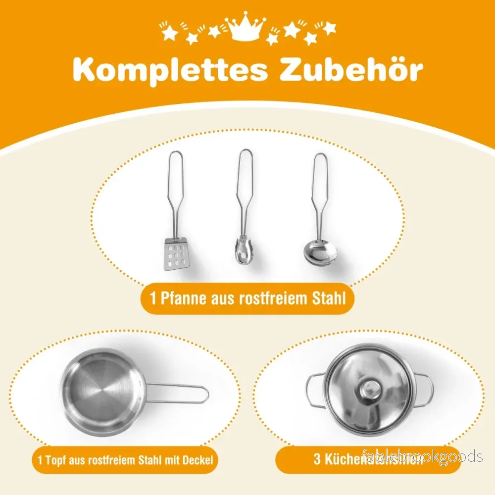 Hörnlekök – med separat kyl och Ljud lektillbehör Barnkök – Vit - Bild 3