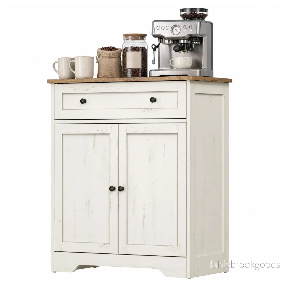 Keukenkast - Landelijke Stijl - Met Lade - 2 Deuren - Vintage Wit - Bild 2