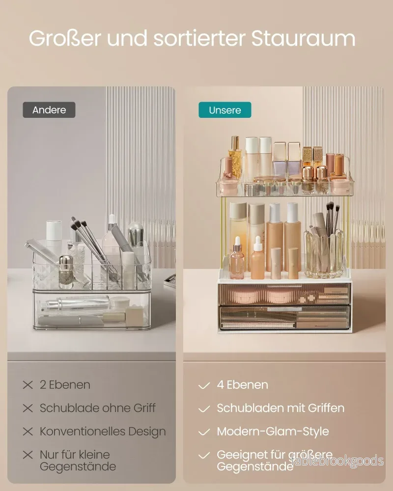 MakeUp Organizer – 4 nivåer – Transparent - Bild 3