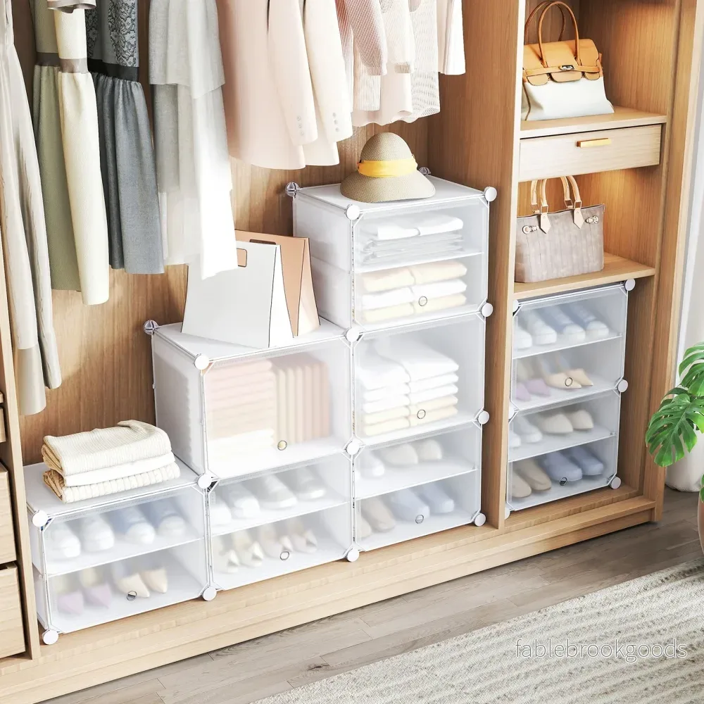 DIY skohylla – med fack för par skor och stövlar, plast skåp – 12 48 – Vit - Bild 3