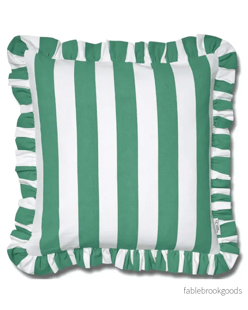 Kuddfodral Ruffle Stripes Grön Kuddfodral Ruffle Stripes Grön