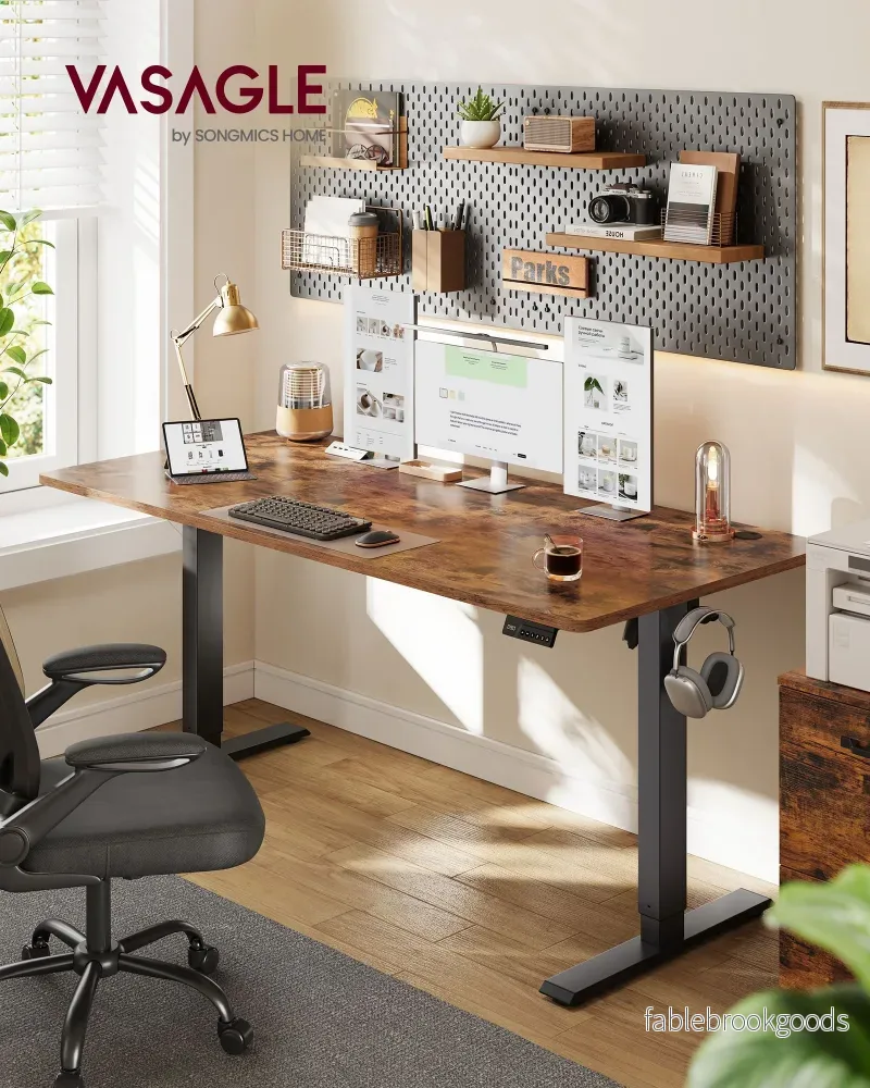 Bureau - In Hoogte Verstelbaar met Geheugenfunctie - Zit-Sta - Vintagebruin - 160 x 70 x (72-120) cm - Bild 2