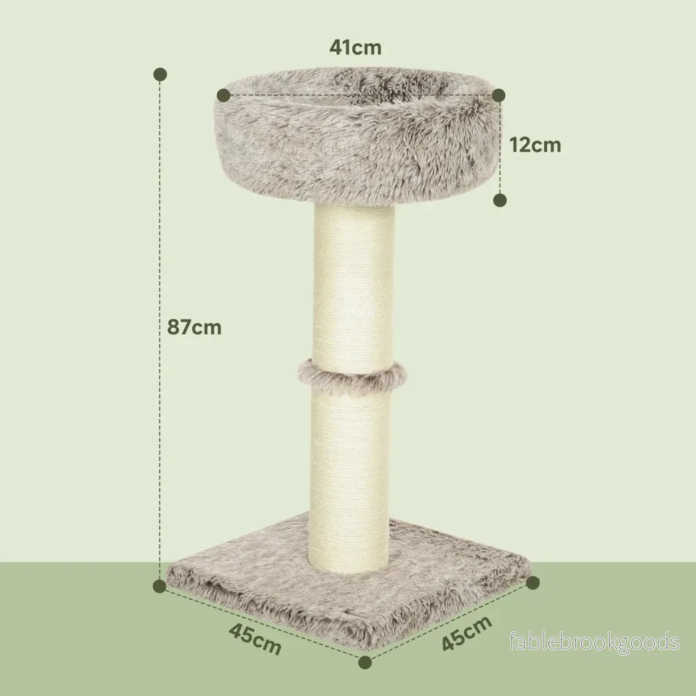 Kattträd med säng – 87 cm högt, sisal, för katter upp till 6 kg - Bild 3
