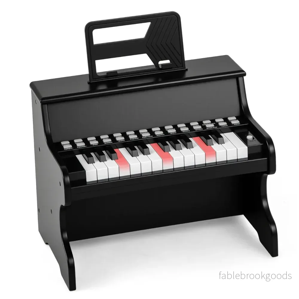 tangenter – Mini digitalpiano Barn Elektriskt med justerbar hastighet – 25 – Svart
