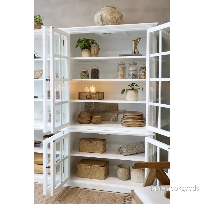 Vitt vitrinskåp i lantlig stil – 220 cm - Bild 2