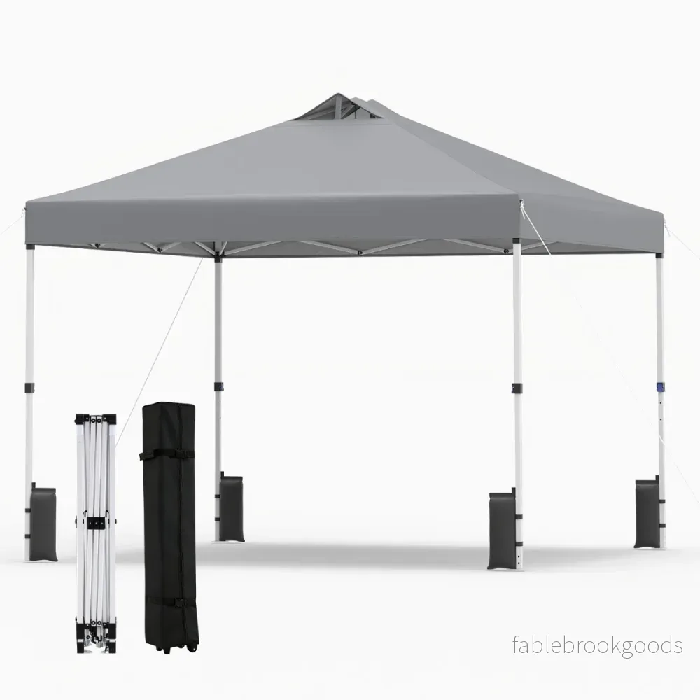 Pop – up paviljong med sandsäckar och markpinnar rep Fällbar – 4 3 x 3 m – Grå