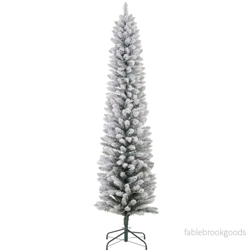 210 cm konstgjord julgran med LED-ljus, grön/vit