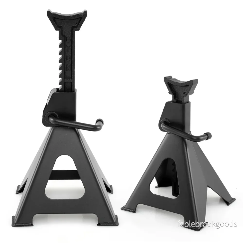 Set – med st tons lastkapacitet för bildomkrafter justerbar höjd från – 2 6 36-58,5 cm – Svart