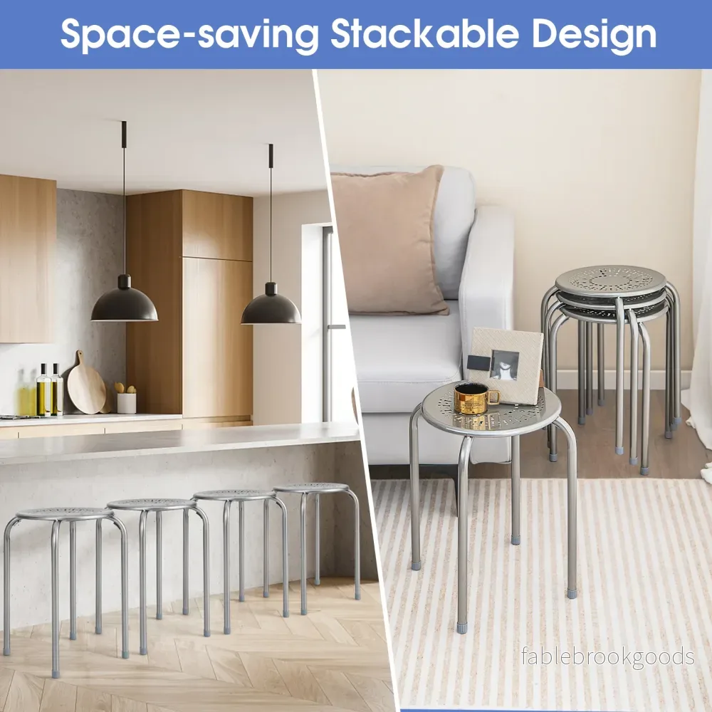 pack – stapelbar pall i metall, rund med robust – 6 - Bild 3