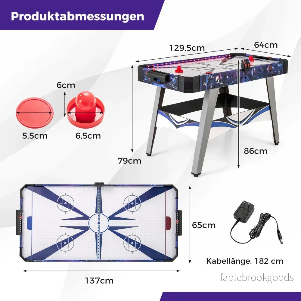 Airhockeybord – drivet med skjutare och puckar justerbara fotkuddar – 2 – Blå - Bild 2
