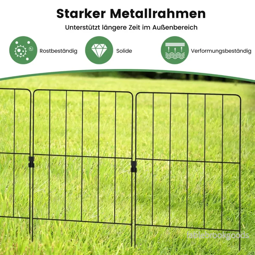 delat – dekorativt trädgårdsstängsel barriärstaket rostsäkert metalltrådstaket – 25 33 x 61 cm – Svart - Bild 2
