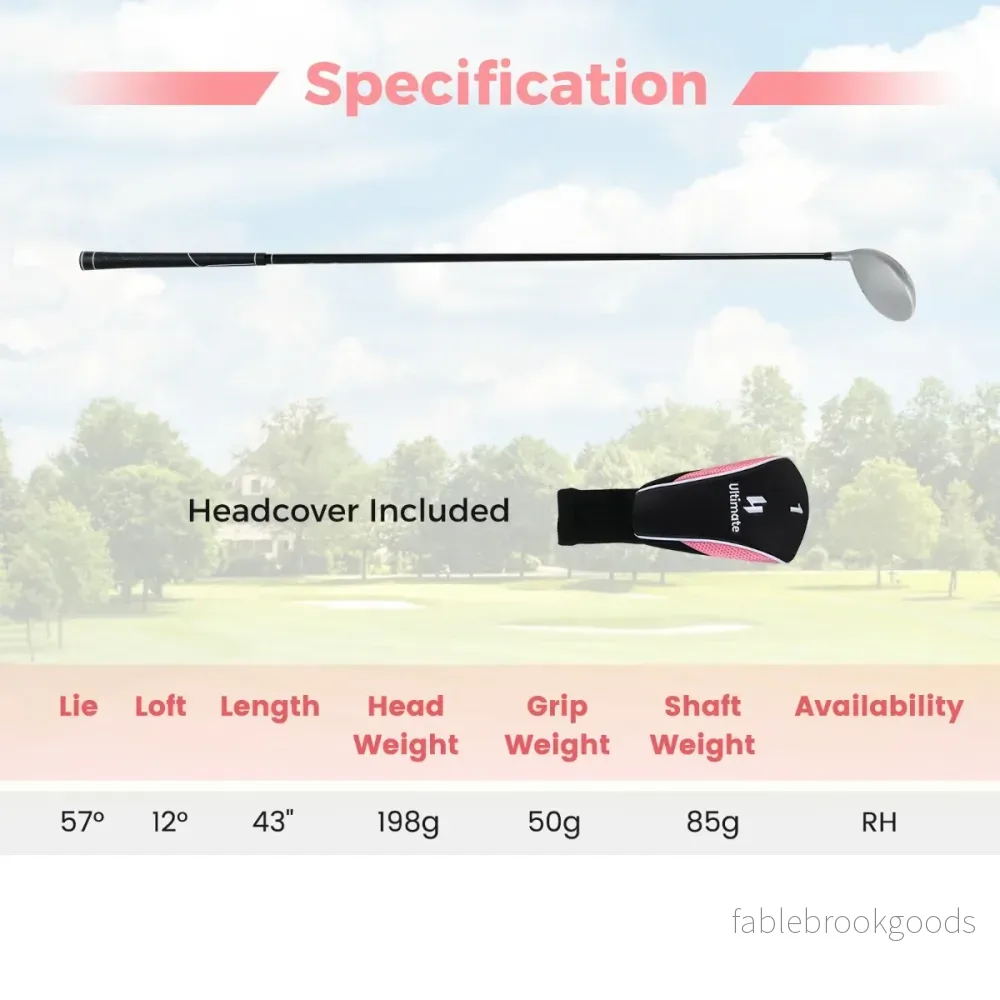 Dam – Golf Driver 460CC i aluminium för högerhänta, med grafitskaft och klubbskydd – Rosa - Bild 2