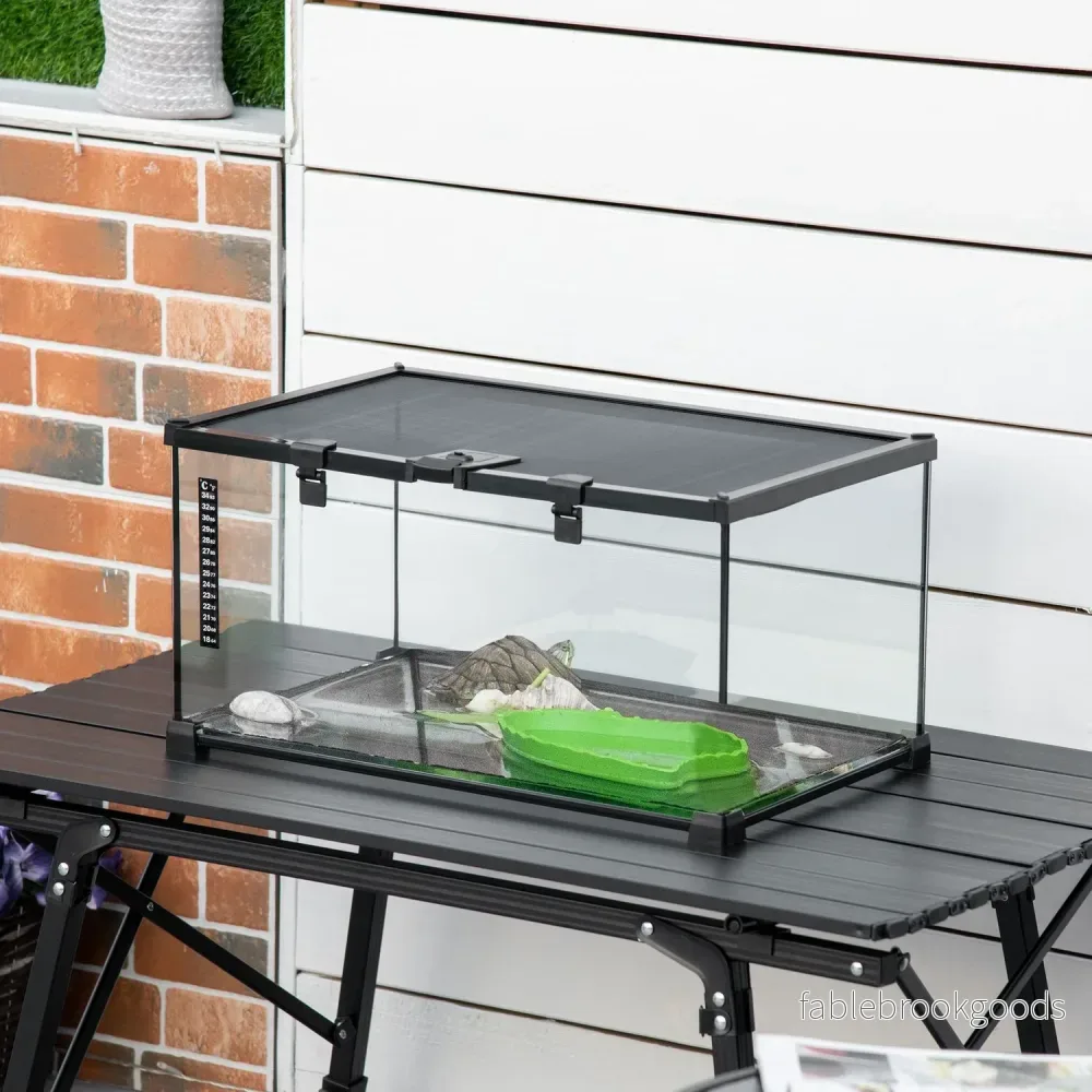 Reptilterrarium i glas med termometer, 50x30x25 cm - Bild 2