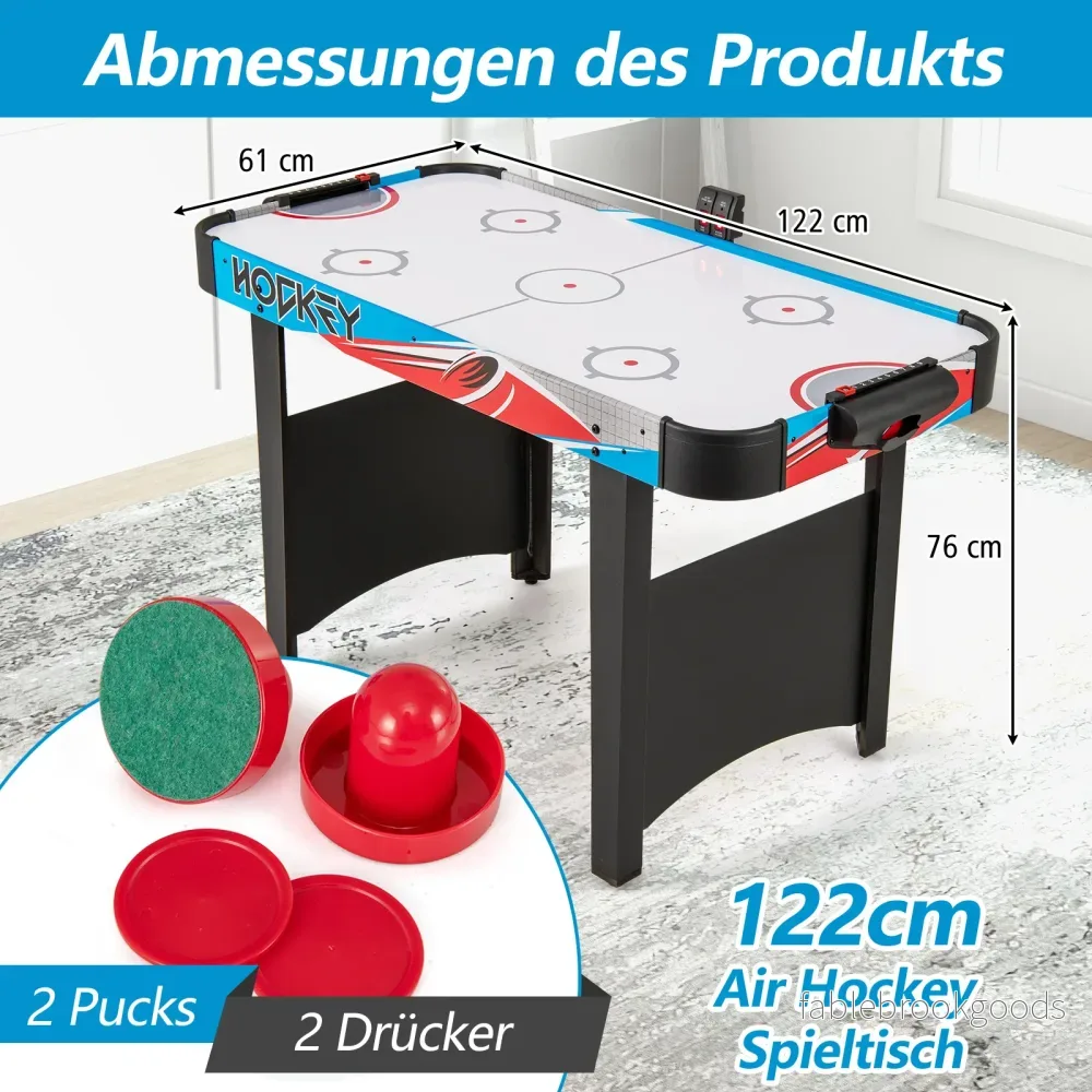 Airhockey – Bord Elektrisk Air med LED anslagstavla Lufthockey – 130 x 61 x 76 cm – Blå - Bild 2