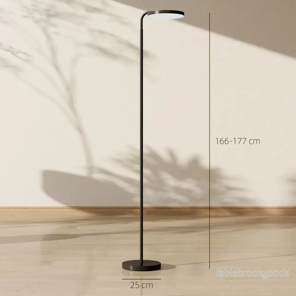 LED-golvlampa, justerbar, fjärrkontroll, svart - Bild 3
