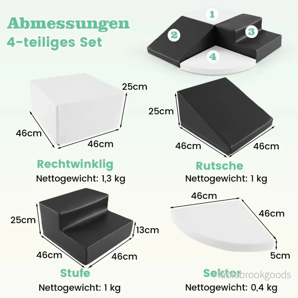 TLG. – Skumplastklossar för lek och klättring Jätteklossar Stora + Vitt – 4 – Svart och vit - Bild 2