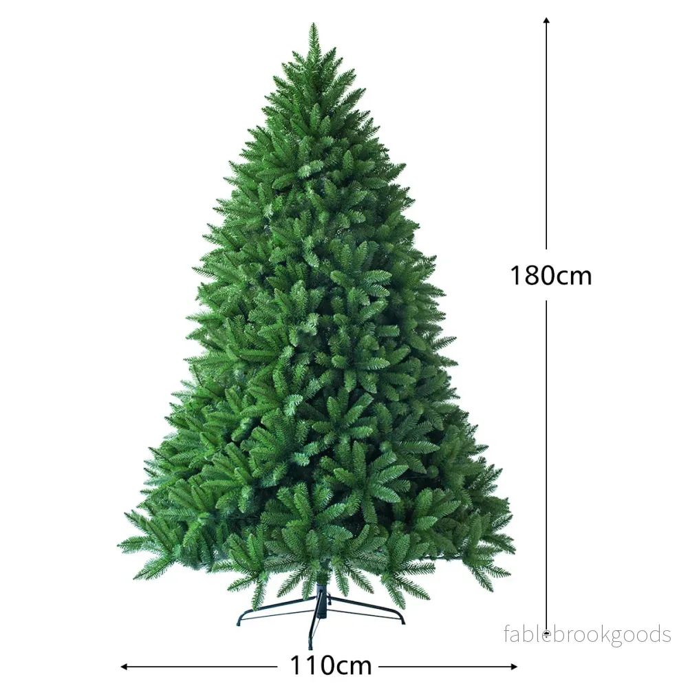 Artificiell – julgran PVC nålar trädgrön – 180 cm – Grön - Bild 2
