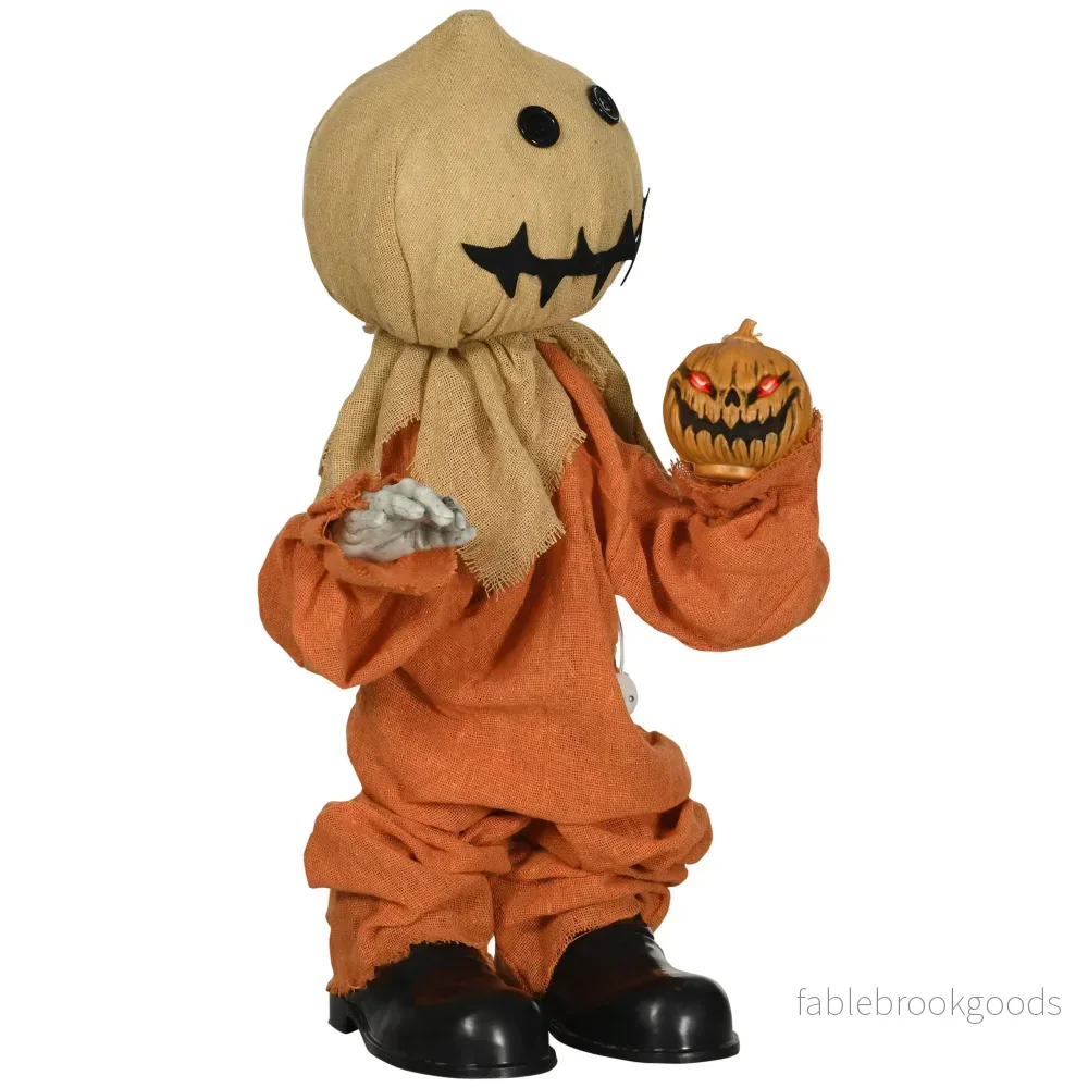 Halloween Fågelskrämma Dekoration, Ljud- och Beröringsaktiverad, 77 cm