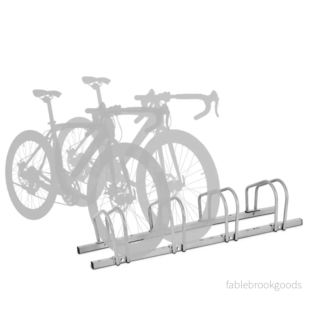 Cykelställ – för cyklar Multipelställ Stål Golvställ Ståställ – 4 – Silver - Bild 3