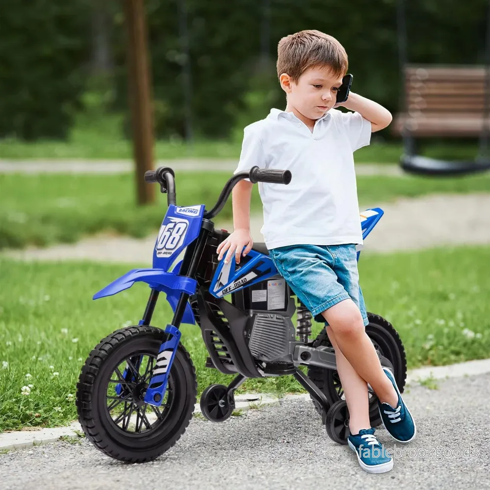 Elmotorcykel för barn, 12V, musik, 3-6 år, blå - Bild 2