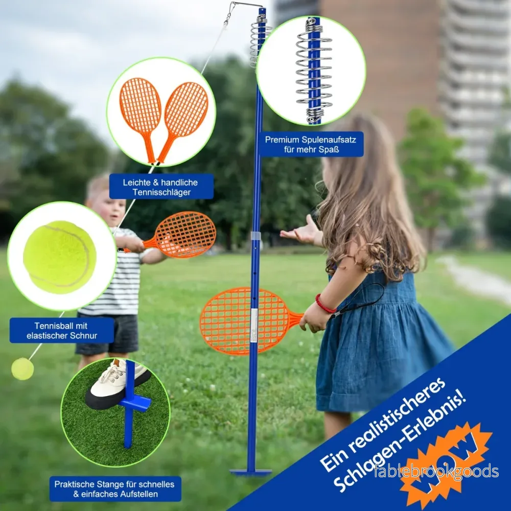 Bärbart – Tetherball Set nivåer justerbart med boll Twistball – 3 – Blå - Bild 3