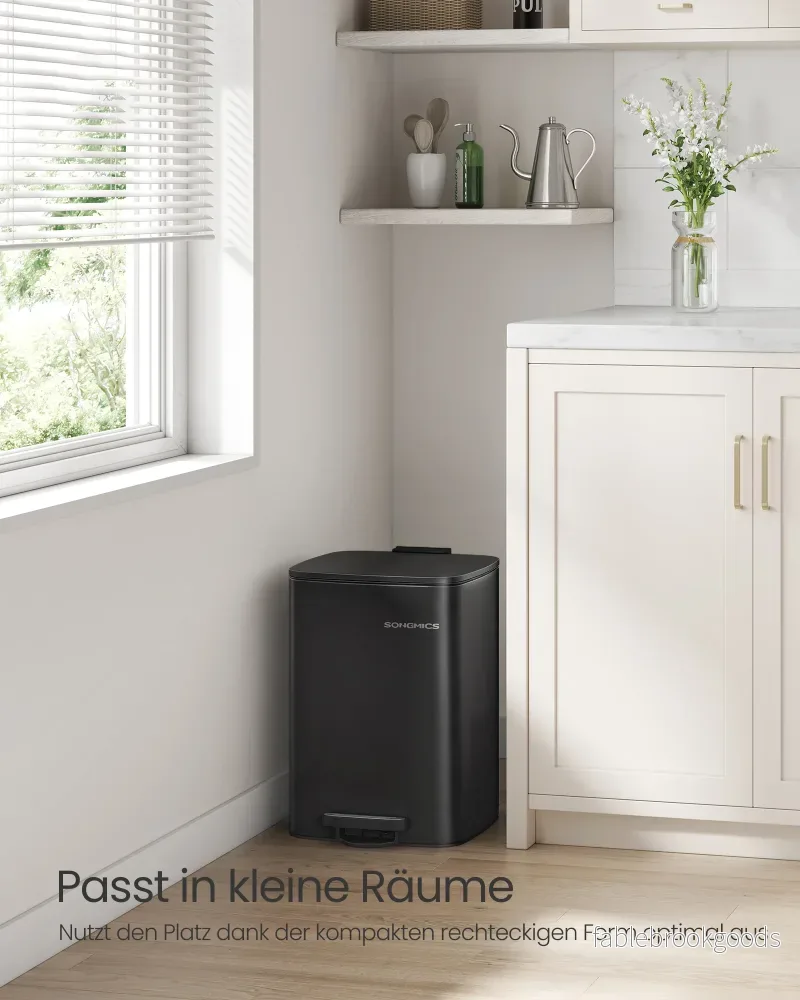 soptunna 20 liter – bläcksvart stål – modern design - Bild 2