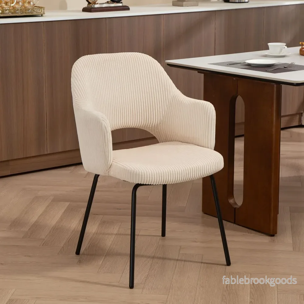 Matstol, sladdklädsel, snäckformad, metallben, beige - Bild 2
