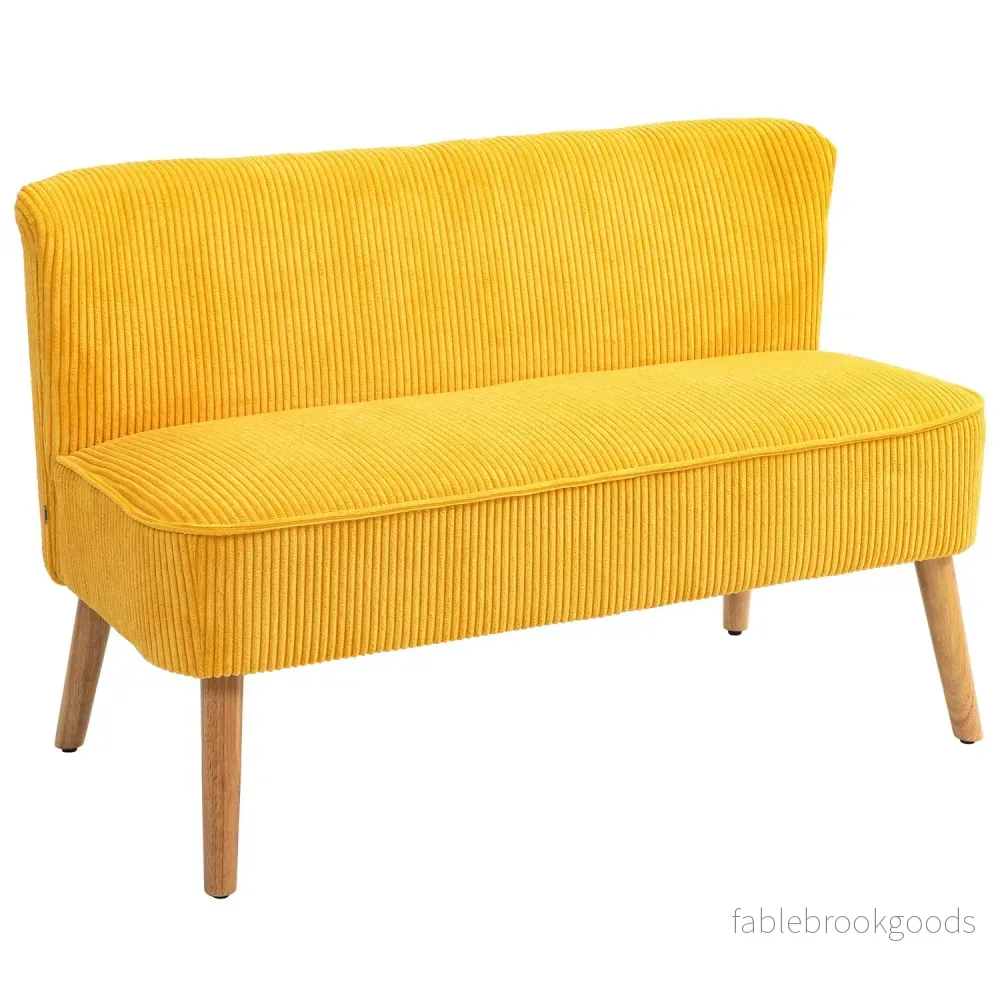 2-sits stoppad soffa, gul, 117x56,5x77 cm