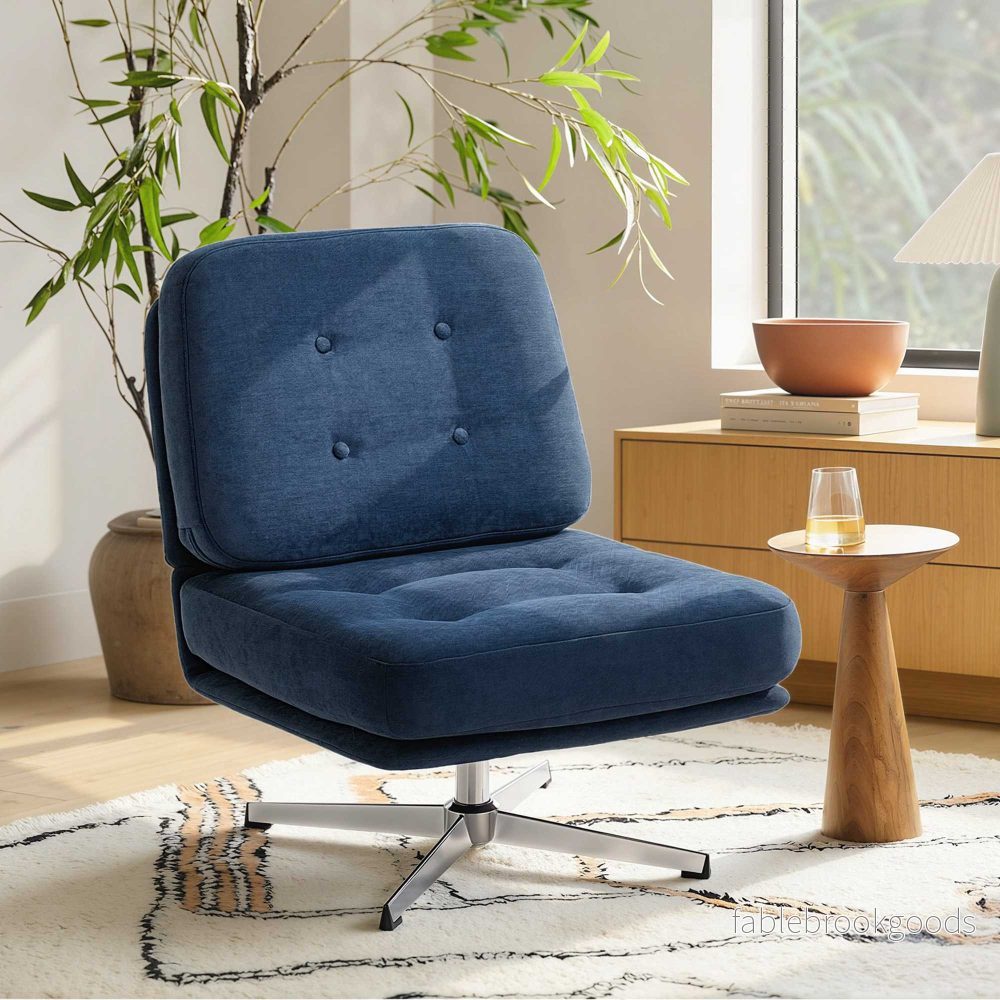 Chenille fåtölj, 360 graders vridbar, 70 cm sittbredd - Bild 2