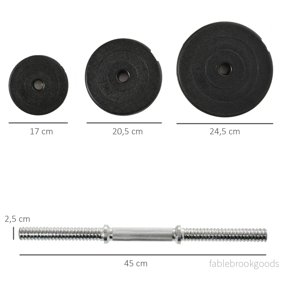 40 kg golvvänlig hantelsats, stål – styrketräning - Bild 3