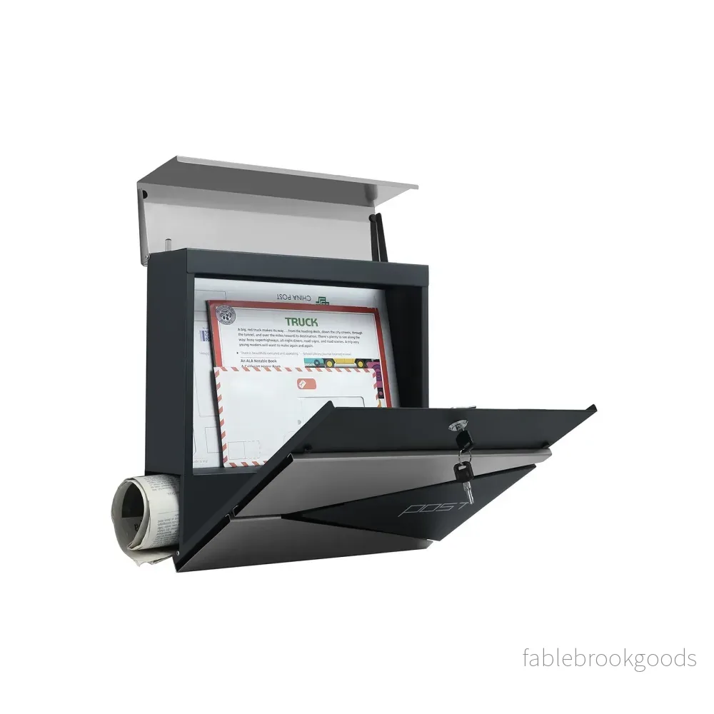 Brevlåda - Låsbar med tidningsfack - Modern - Antracitsilver - Bild 2