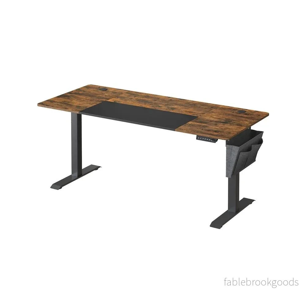 Elektriskt skrivbord – Justerbart i höjdled – Brun Elektriskt skrivbord – Justerbart i höjdled – Brun