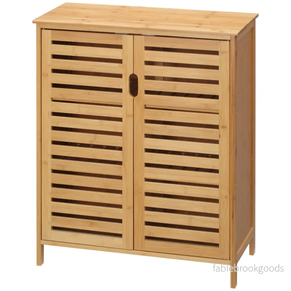 Badrumsskåp, bambu, 2 dörrar, 2 hyllor, natur Badrumsskåp, bambu, 2 dörrar, 2 hyllor, natur