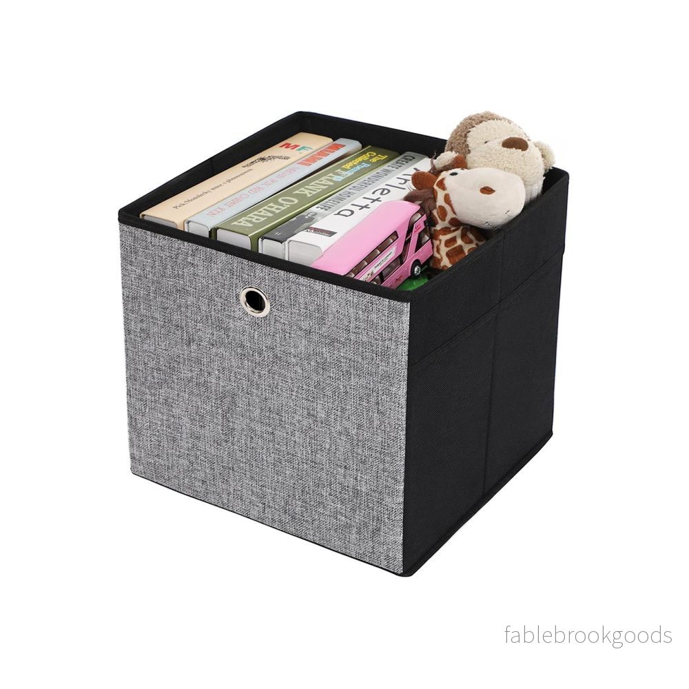 Förvaringsboxar – Fällbara – Set om 6 – Brun/Grå/Svart - Bild 2