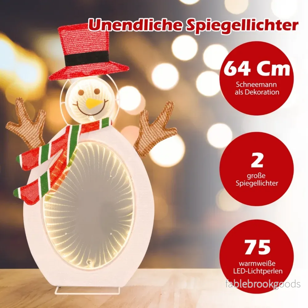 LED Snögubbe – med Tunnelljus Julfigur Julljus – 2 – Vit - Bild 3