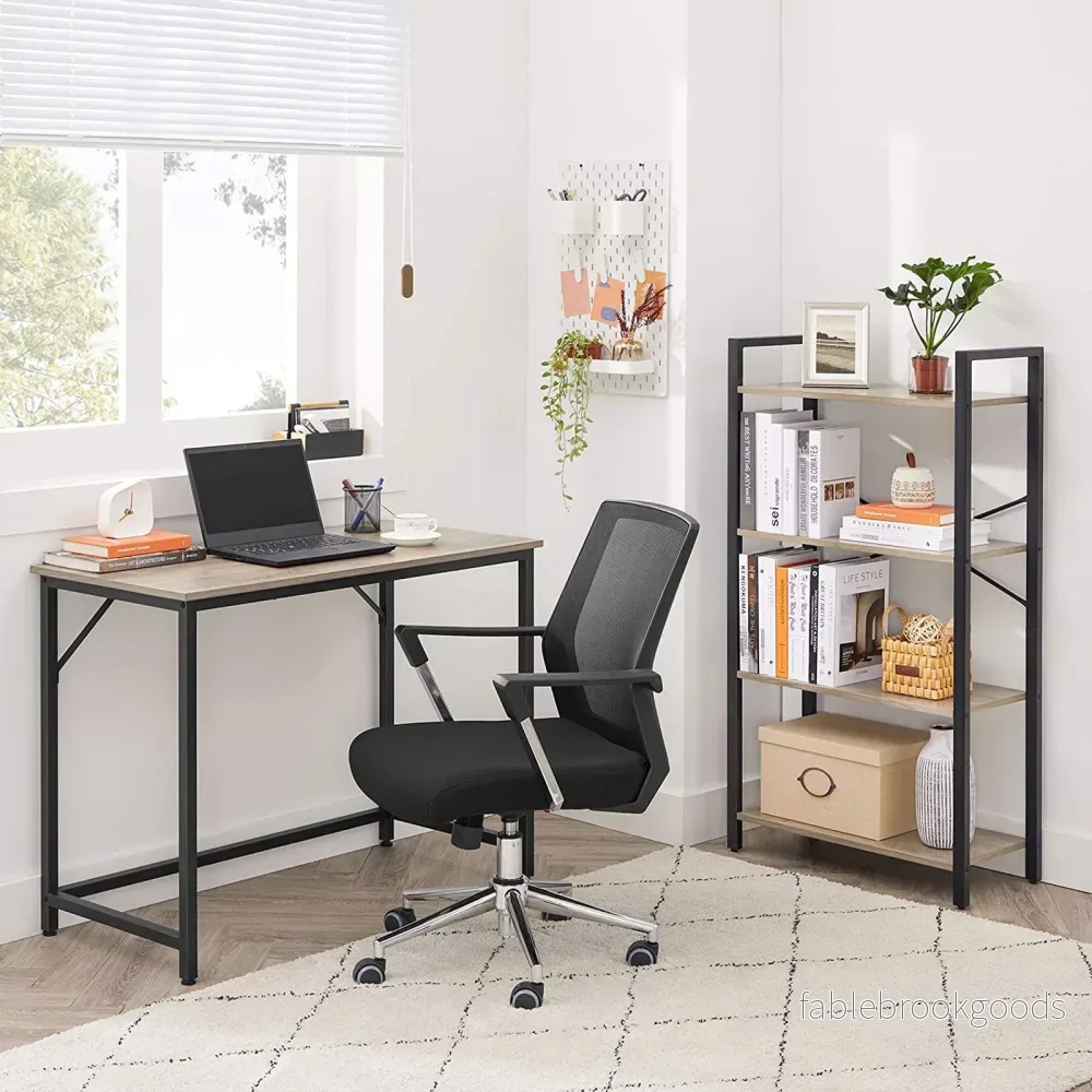 Smalt skrivbord – Industriell stil – Grå/svart - Bild 3
